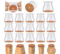SIRLOMU Set da 16 pezzi di protezioni per gambe di sedie medie - coprigambe rotondi in silicone con feltrini, scivoli per pavimenti in legno, laminato e piastrelle, piccoli salva (diametro 2,2-2,9 cm)