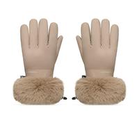 SIROKO - Guanti da sci retrò in pelliccia sintetica Langlauf Camel - M - Beige