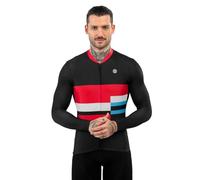 SIROKO - Maglia da Ciclismo a Maniche Lunghe M2 Riemst - S - Nero/Rosso