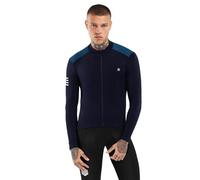 SIROKO - Maglia da Ciclismo Termica a Maniche Lunghe SRX M4 Cubilla - L - Blu Navy/Blu Elettrico
