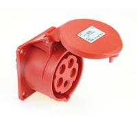 SIROX® Presa CEE IP 44, 5 poli, 400 V, 6 h, corrente diritta 32 A, morsetto a vite, dimensione flangia 70 x 70 mm