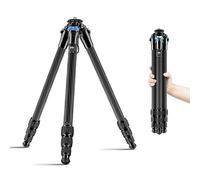 SIRUI 120cm Treppiede Carbonio da Viaggio AM-254, Compatto Treppiede Fotocamera con Gambe a 4 Sezioni, Cavalletto Fotografico per Videocamera, DSLR, Professional Stabile Treppiedi, Carico Massimo 12KG