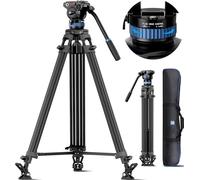 SIRUI 190cm Treppiede Video Professionale, Treppiede per Carichi Pesanti con Testa Fluida Regolabile, Inclinazione da -75° a +90°, Carico Massimo 10KG per DSLR, Videocamera, Cine, AM-25S