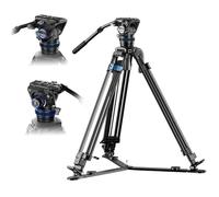 SIRUI 70,1"/178cm Treppiede in Lega di Alluminio Rapid-System per Telecamera, SQ75A+S5 Treppiede Video con Testa Fluida Idraulica, Smorzamento Continuo, Doppia Modalità Piastra QR, Max. 8 kg/17,6 lbs