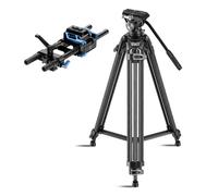 SIRUI Kit Treppiede Video Professionale in Fibra di Carbonio con Testa Fluida e Piastra Base Universale 15 mm, Altezza 85-185 cm, Carico 15 kg, Sistema QR One-Step, Aste in Fibra di Carbonio per DSLR
