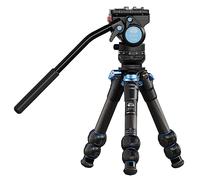 SIRUI Mini Treppiede AM-223L con Testa Fluida VA-5, Treppiede da Viaggio in Carbonio per Fotocamera, Videocamera, con Base Livellante, Altezza Massima 44.4cm, Altezza Piegata 31cm, Carico Massimo 3KG