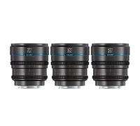 SIRUI Night Walker T1.2 Obiettivo Cine Formato S35, 24mm & 35mm & 55mm Set, Grandangolo a Fuoco Manuale con Ampia Apertura, per Fotocamere X-Mount, (MS-3SX, Grigio)