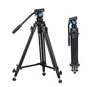 SIRUI SH05 Treppiede Video con Testa Fluida a 360°, Supporto Treppiede Leggero in Alluminio per Fotocamera Reflex, DSLR, Treppiede Cavalletto Videocamera, Altezza Massima 140cm, Carico Massimo 6kg