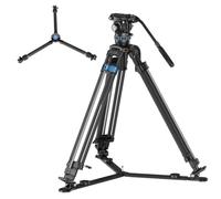 SIRUI SQ75 Treppiede Video Professionale in Fibra di Carbonio con Testa Fluida S5X, Kit Bundle con Supporto Centrale SV-FM, Altezza 180 cm, Doppia Piastra a Sgancio Rapido, Portata 5 kg