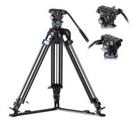 SIRUI SQ75A Treppiede video in Alluminio con testa fluida S5X | Altezza massima 180cm, frizione fluida continua su pan e tilt, doppio sistema di piastra a sgancio rapido, carico massimo 5kg