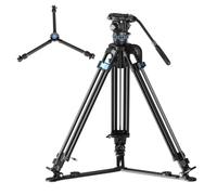 SIRUI SQ75A Treppiede Video Professionale in Alluminio con Testa Fluida S5X, Kit Bundle con Sistema SV-FM Rapid System, Altezza 180 cm, Doppia Piastra QR, Smorzamento Pan/Tilt Continuo, Carico 5 kg