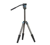 SIRUI ST-125+VA-5 Treppiede impermeabile in fibra di carbonio con testa video fluida 360°Panorama, treppiede da viaggio professionale per fotocamere, colonna triangolare, 158cm, carico 3KG