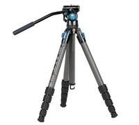 SIRUI ST-125+VA-5 Treppiede impermeabile in fibra di carbonio con testa video fluida 360°Panorama, treppiede da viaggio professionale per fotocamere, colonna triangolare, 158cm, carico 3KG