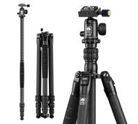SIRUI Treppiede e monopiede in fibra di carbonio per fotocamera, AM-7C | Sistema 2-in-1 treppiede e monopiede, testa a sfera panoramica a 360°, altezza 165cm (65"), carico massimo 8kg