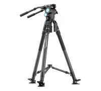 SIRUI Treppiede Fibra Carbonio, Treppiede Video Testa Fluida, Regolazione Dell'altezza in un Unico Passaggio, Piastra QR a Doppia Modalità, Carico Fino a 25kg, Treppiede Professionale per Videocamera