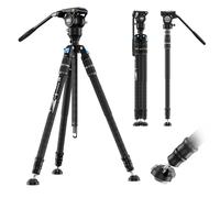 SIRUI Treppiede Video Professionale in Fibra di Carbonio, 174cm Treppiede con Testa Fluida per Telecamere, Design monopiede modulare, Regolazione in un unico passaggio, Carico Massimo 6kg, SVS60+S3