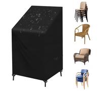 SIRUITON 120 x 65 x 65/80 cm Copertura per Sedia Esterno Giardino Telo Impermeabile Copri Sedie con Braccioli Prestazione Anti Polvere Pioggia Sole Neve Nero