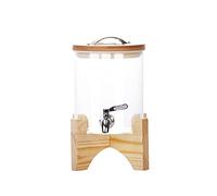 SIRWAX Distributore di Bevande Dispenser per Bevande in Vetro borosilicato Alto ermetico da 2,5 l/4 l/5 l con Rubinetto in Acciaio Inossidabile per Limonata, tè, Acqua Fredda Erogazione Facile