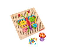 SirWood Gioco dei chiodini con piattaforma forata in legno - 280 pezzi inclusi Globo Giocattoli - 41605