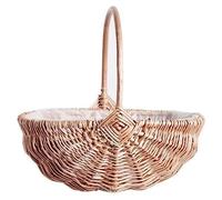 Sirxlevcy 1 PCS Cesto Portaoggetti in Vimini Intrecciato A Mano in Cestino da Picnic in Vimini Vuoto Cestini per Ragazze in Fiore da Sposa