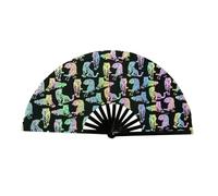 Sirxlevcy 1 Pezzo di Ventaglio Pieghevole Riflettente Artigianale per Feste di Musica da Festival