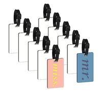 Sirxlevcy 10 Etichette per Bagagli Vuote Etichette per Bagagli da Viaggio con Cinturino Etichetta per in MDF A Doppia Faccia