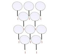 Sirxlevcy 10 Pezzi 21 cm Ventaglio in Tessuto di Seta Ventaglio Vuoto Ventaglio Rotondo in Plastica con Manico A Mano