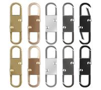 Sirxlevcy 10 Pezzi di Zip di Ricambio con Doppia Apertura, Fermo Antifurto, Maniglia Multi Colore in Metallo Staccabile per Cerniere, 5 Colori