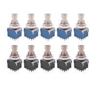 Sirxlevcy 10 Pz 3PDT Effetti per Chitarra Stomp Switch Interruttori A Pedale per Chitarra Interruttore A Pulsante A Scatto A 9 Pin ON-On con Terminale A Saldare