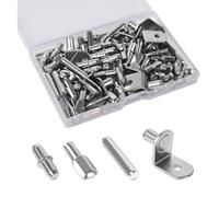 Sirxlevcy 100 Pezzi Mollette per Scaffali, 4 Stili Perni per Mensole, Mollette per Mensole per Armadietti da Cucina, Mollette per Scaffali, Mollette per Librerie, Durevole