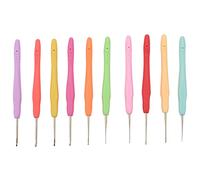 Sirxlevcy 10Pz Uncinetti di Pizzo di Piccole Dimensioni (0,5-2,75 Mm), Uncinetti Ergonomici con Impugnatura Morbida per Filo