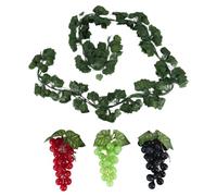 Sirxlevcy 12 Fili Artificiali Falsi Foglie di Edera con 3 Stringhe UVA per La Decorazione Parete Domestica Festa Nuziale