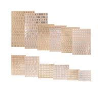 Sirxlevcy 12 Fogli nel Resina con Lettere, con Numeri Piccoli 'Alfabeto, Lega, Autoadesivi, e, 3 Mm/4,5 Mm di Altezza