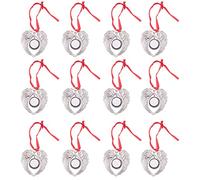 Sirxlevcy 12 Pezzi Un Forma di Ala nel Bianca Stampa Un Trasferimento Caldo Sublimazione Ornamento Decorazione per La Decorazione 'Albero di Natale Xmas Party