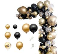 Sirxlevcy 121PZ Palloncini Neri Ghirlanda Kit Palloncini Paillettes per Matrimonio Laurea Compleanno Festa di Natale Decor