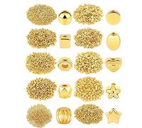 Sirxlevcy 1500 Pz 10 Stili Distanziatore Perline Assortiti Creazione di Gioielli Perline Sciolte per Braccialetto DIY Collana Orecchino Creazione Artigianale