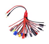 Sirxlevcy 19 In1 RC Lipo Caricabatterie Adattatore Splitter Spina A Banana da 4 mm per JST FUTABA EC3 EC5 McpX Durevole Facile Installazione