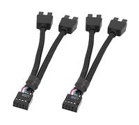 Sirxlevcy 2 Cavi di Prolunga USB per Scheda Madre del Computer da 9 Pin, 1 Femmina A 2 Maschi, di Prolunga Audio HD Sdoppiatore A Y per Parti di Ricambio Fai da Te per PC