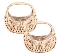 Sirxlevcy 2 Pezzi Cesto per Composizioni Floreali Un Mano Cesto Portaoggetti per Vaso di Fiori Intrecciato Un Mano Cesto per Ragazza di Fiori Decorazioni per La Casa