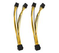 Sirxlevcy 2 Pezzi CPU 8 Pin Femmina da 1 un 2 Maschi 4 + 4 Pin di Alimentazione Splitter un Y 18 AWG 20 Cm