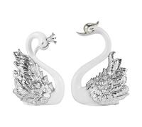 Sirxlevcy 2 Pezzi di Figurine di Ornamenti di Cigno, Decorazione di Torta di Cigno, Decorazione di Figurine di Auto, Decorazioni Natalizie per Matrimoni un Casa B