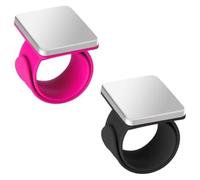 Sirxlevcy 2 Pezzi di Puntaspilli Magnetici da Polso, Puntaspilli Magnetici per Cucire, Cinturino Portaspilli Magnetico per Cucire, Nero+Rosa