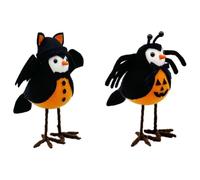 Sirxlevcy 2 Pezzi di Statuette di Uccelli di Halloween, Amici Piumati di Halloween, Ornamenti di Uccelli in Piedi per La Visualizzazione di Finestre di Casa e da Tavolo