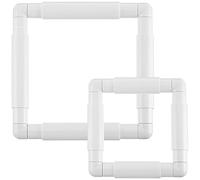 Sirxlevcy 2 Pezzi di Telaio per Punto Croce Quadrato, Telaio per Ricamo Q Snaps per Telaio per Quilting a Punto Croce, Telaio da Cucito, 6X6 Pollici, 8X8 Pollici