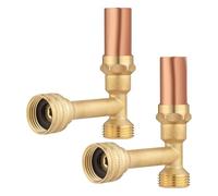 Sirxlevcy (2 Pezzi) Dispositivo Anti-Colpo D' per Lavatrice e Tubo da Giardino da 3/4 Pollici, Rame, Assorbe Gli Urti e Riduce il Rumore