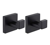 Sirxlevcy 2 Pezzi Nero Opaco Portasciugamani Bagno nel Acciaio Inossidabile Antiruggine Appendiabiti Appendiabiti Appendiabiti Un Parete Quadrato WC Cucina Pesante Porta Appendiabiti