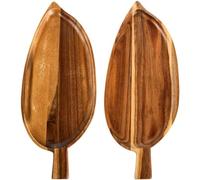 Sirxlevcy 2 Piatti da Portata In Legno, Vassoi da Portata per Alimenti A Forma di Foglia da 13 Pollici X 5,5 Pollici per Intrattenere, Piccolo Piatto da Portata per Formaggi Durevole e Facile da Usare