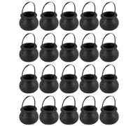 Sirxlevcy 20 Pz Mini Candy Bollitori Strega Scheletro Calderone Supporto Pentola con Manico per Halloween Pasqua Festa di San Patrizio
