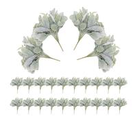 Sirxlevcy 24PZ Artificiale Floccato Agnelli Orecchio Verde Gambi Faux Agnelli Orecchio Steli Orecchio di Agnello Faux Verde Decor Artificiale