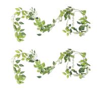Sirxlevcy 2Pcs 7Ft/PCS Vite di Glicine Artificiale, Ghirlanda di Fiori Vite di Glicine nel Rattan Fiori Appesi per Cerimonie All'Aperto, Bianca